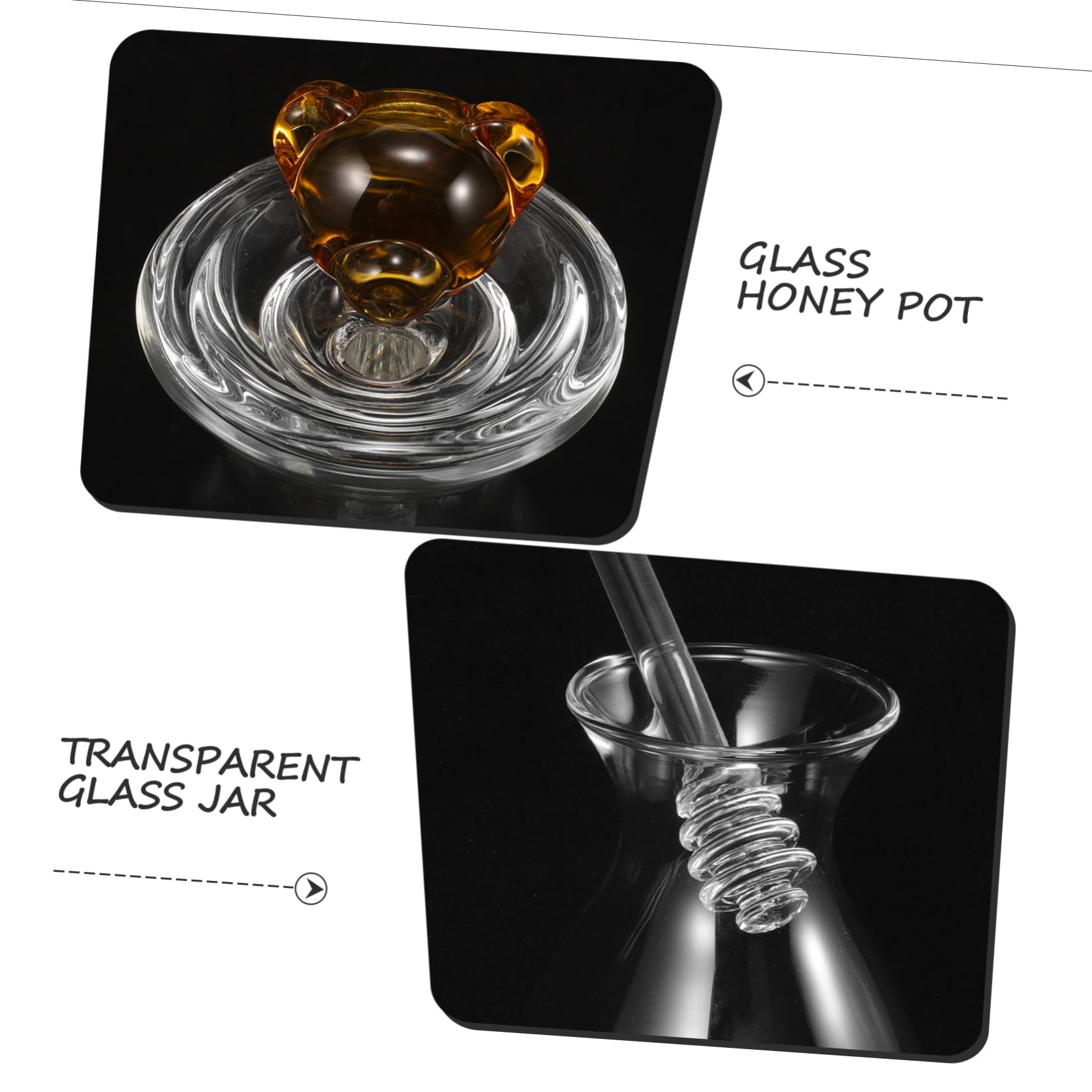 Healifty Transparenter Honigglas aus Glas mit Deckel und Löffel für Zuhause Aufbewahrungsgefäß für Honig und Gewürze