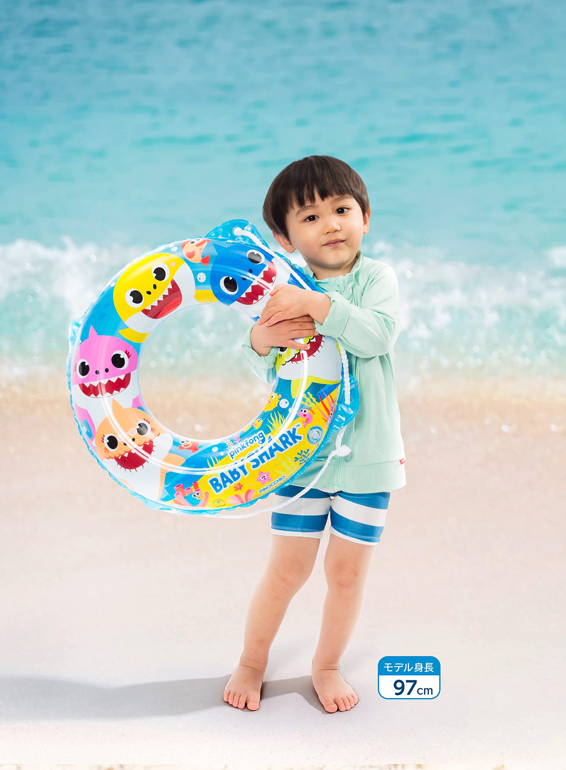 Amazon | BABY SHARK 50cmロープ付きうきわ | ベビー浮き輪 | おもちゃ