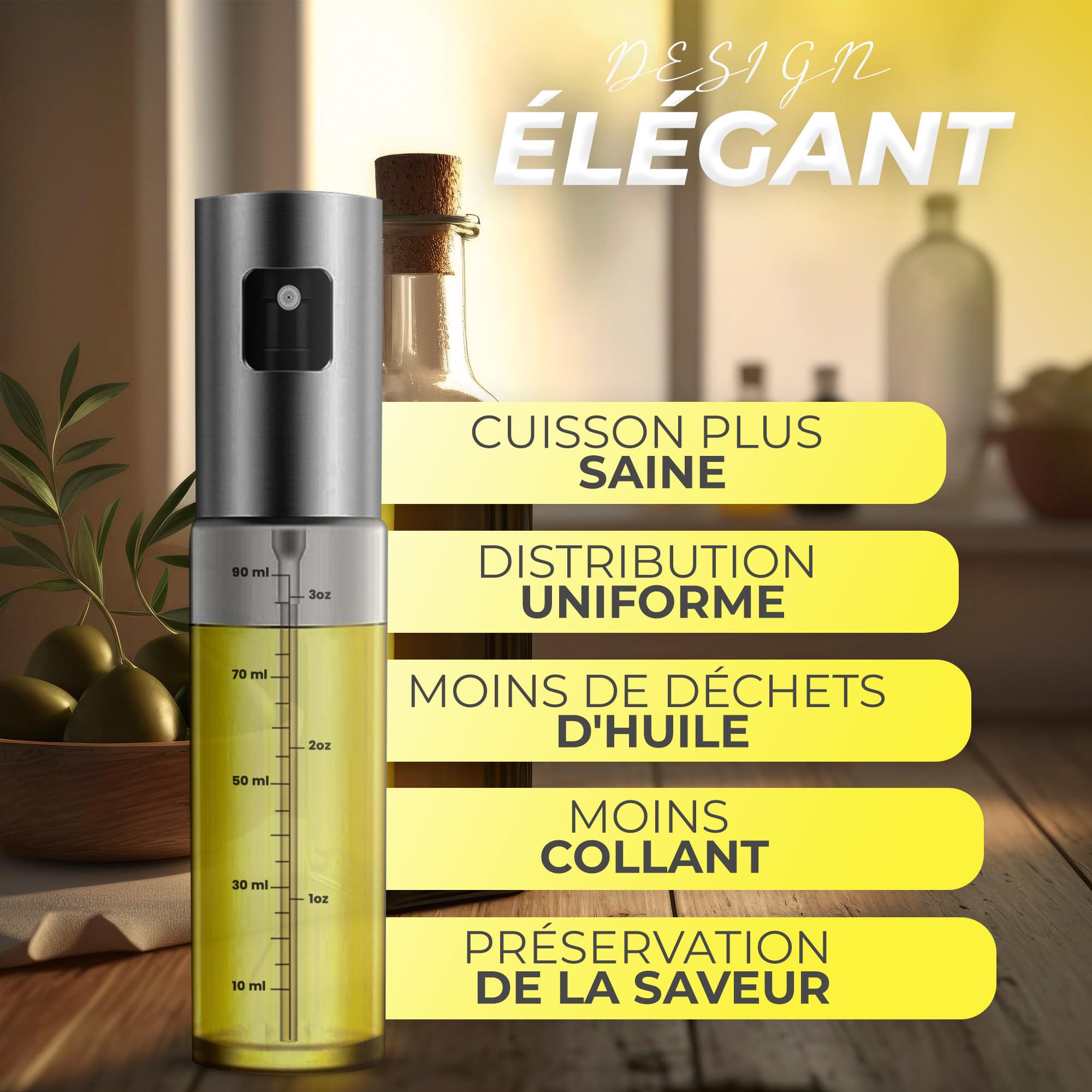 Spray Huile Pulvérisateur D'huile 2 En 1 - 470ml Verre, Bec Verseur Et Spray Pour Cuisine Healthy Spray Cuisson Barbecue