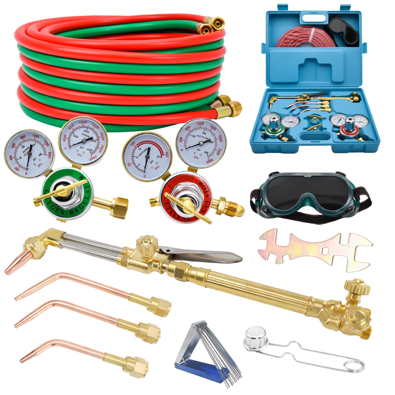 Cutting Torch Set Oxy Acetylene Torch Kit,Portable Gas Cutting Torch and Welding Kit with 50FT Welding Hose,Acetylene Oxyg... - Review, Price and Buying Guide