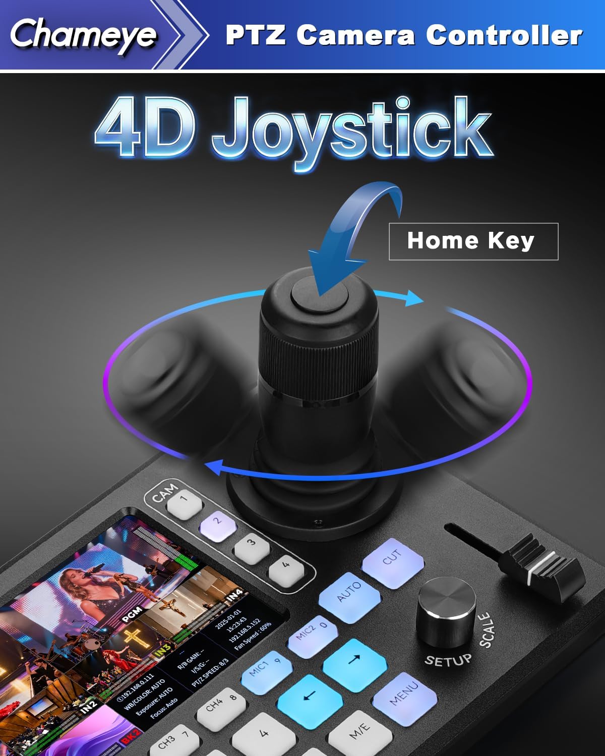 Chameye 4K NDI PTZ Camera with AI-Auto Tracking, 20X Optical Zoom, M500 HDMI Video Switcher 4K Integrated Pro PTZ Controller for Church Worship Conference Live Service (C420TX2+M500) 8 71jd2tzH9CL. AC SL1500