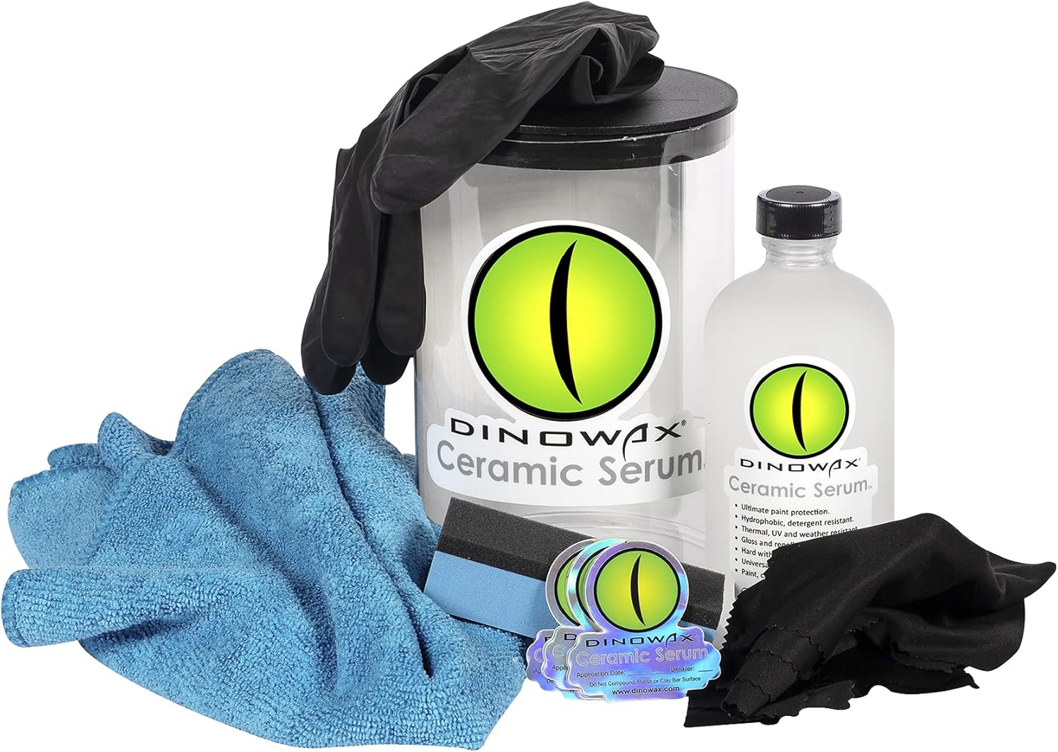 Dinowax - Ceramic Serum Kit, Ceramic Coating, Detailing Kit, Car Detailing Supplies, Protect Collection, 4 Oz Serum with Application Accessories