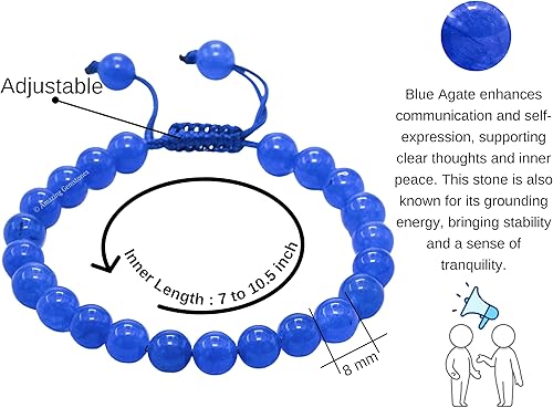 Miniatura 379 de Amazing Gemstone Crystal Bracelet for Women Men's Gifts - Protection Healing Crystal Bracelet - 8mm Gemstone Beaded Adjustable Bracelet Pulseras