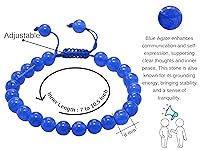 Vista 358 de Amazing Gemstone Yaxaite Bracelet for Women Men's Gifts - Protection Healing Crystal Bracelet - 8mm Gemstone Beaded Adjustable Bracelet Pulseras