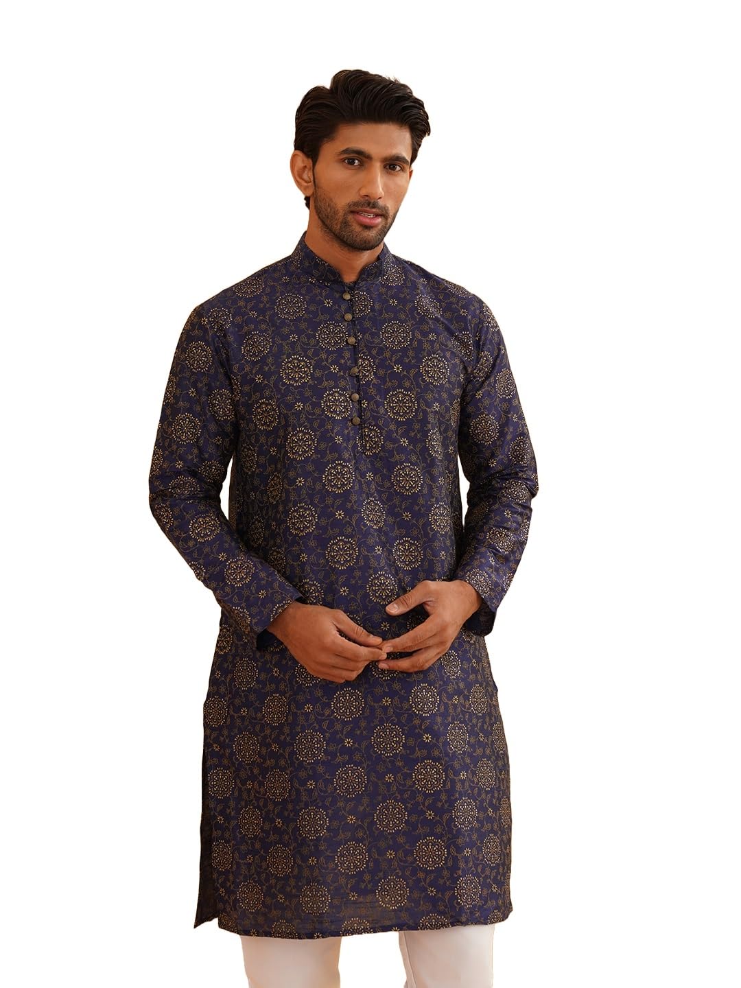 Men's Silk Blend Regular Fit Casual (Since 1958 Printed ONLY Kurta-image-33