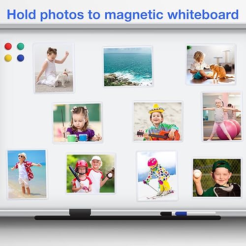 Miniatura 6 de Yunsailing 50 Pack Magnetic Photo Frames 2.5 x 3.5 inch Magnetic Picture Frames for Refrigerator White Magnet with Clear Pockets for Fridge