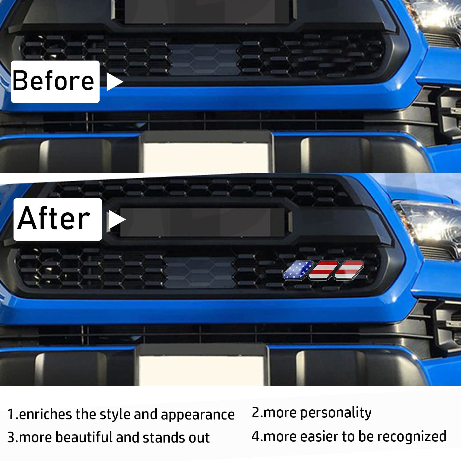 Amazon | Smeyta 3色フロントグリルバッジエンブレム 1個 3色