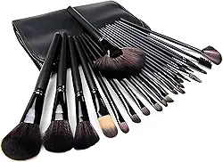 Kit de Pincel de Maquiagem LM com 24 Peças e Estojo Preto