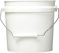 Leaktite 744456 1-Gallon White Plastic Paint Pail - Reinforced Lip, Durable Bucket for Mixing Paints & Varnishes