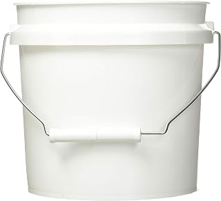 Leaktite 744456 1-Gallon White Plastic Paint Pail - Reinforced Lip, Durable Bucket for Mixing Paints & Varnishes