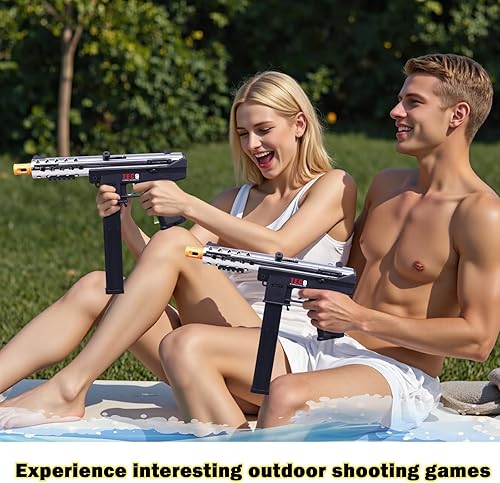 Miniatura 6 de Lanzador de bolas de gel automático y semiautomático con cargador de alta velocidad, lanzador de salpicaduras de gel de más de 160 FPS, batería