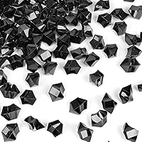DomeStar 150PCS Black Fake Ice Rocks - Acrylic Vase Fillers, Aquarium Decor, Table Scatterers for Weddings & Parties