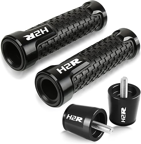 Miniatura 9 de Para Kawasaki H2 H2R 2015 2016 2017 2018 2019 motocicleta antideslizante manillar mano goma agarres manillar extremos tapa tapón 78 pulgadas 0.866