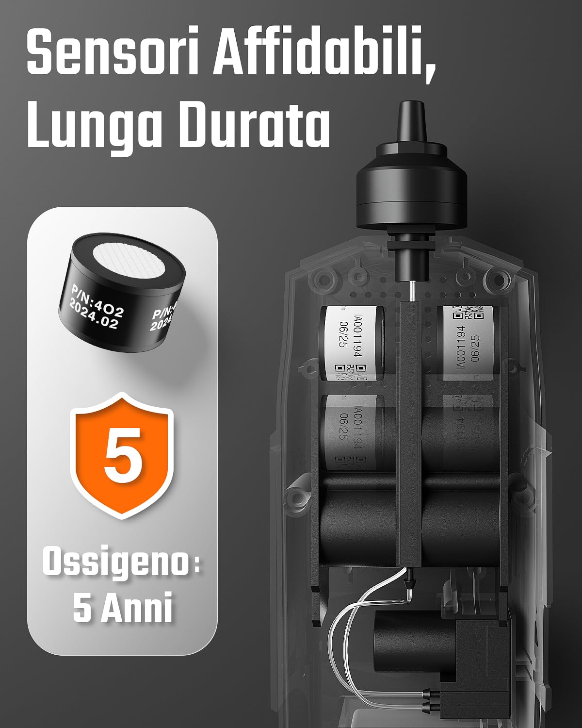TopTes Guard-966 4 Gas Monitor, Rilevatore Gas Con Pompa Per O₂, LEL, CO E H₂S, Sonda Di Estensione 1.3m Inclusa, Durata Sensore O₂ 5 Anni, Esportazione USB, Per Spazi Confinati E Uso Industriale