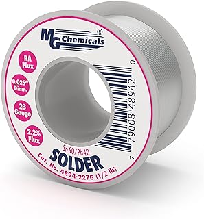 MG Chemicals 4894-227G 60/40 Rosin Core Leaded Solder, 0.025" Diameter, 1/2 lbs Spool