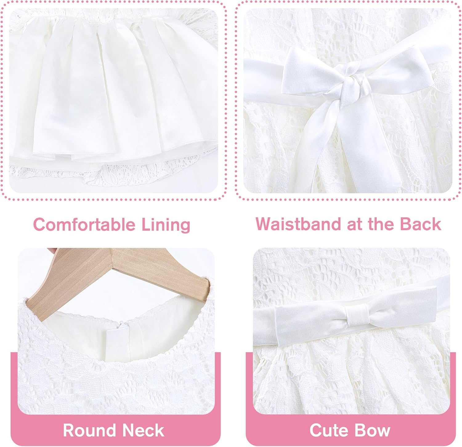 Baby Girl White Baptism Lace Long Sleeve Baptism Gown Outfit Includes Lace Christening Dresses Bonnet Cross Charm Bracelet