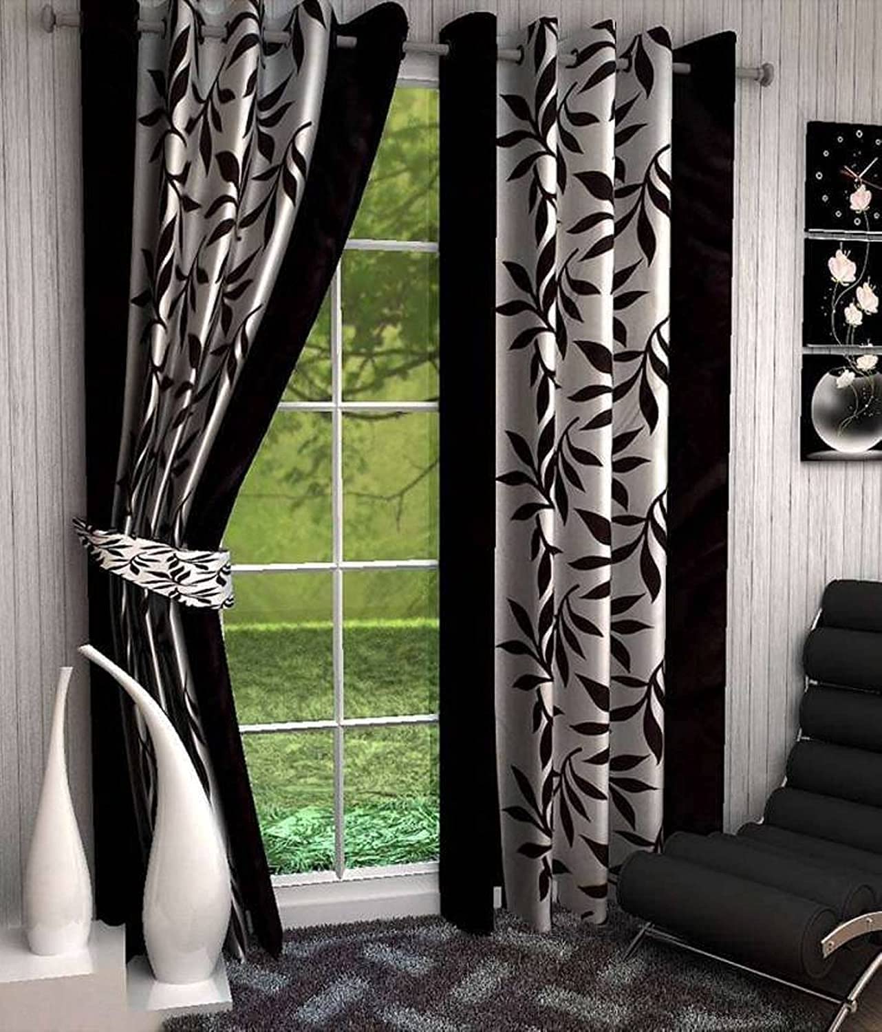 Home Stylish Premium Polyester Eyelet Florallong Door Curtains 9 feet Set of 2 Coffee (B0BBB9BNK7) Amazon Price History, Amazon Price Tracker