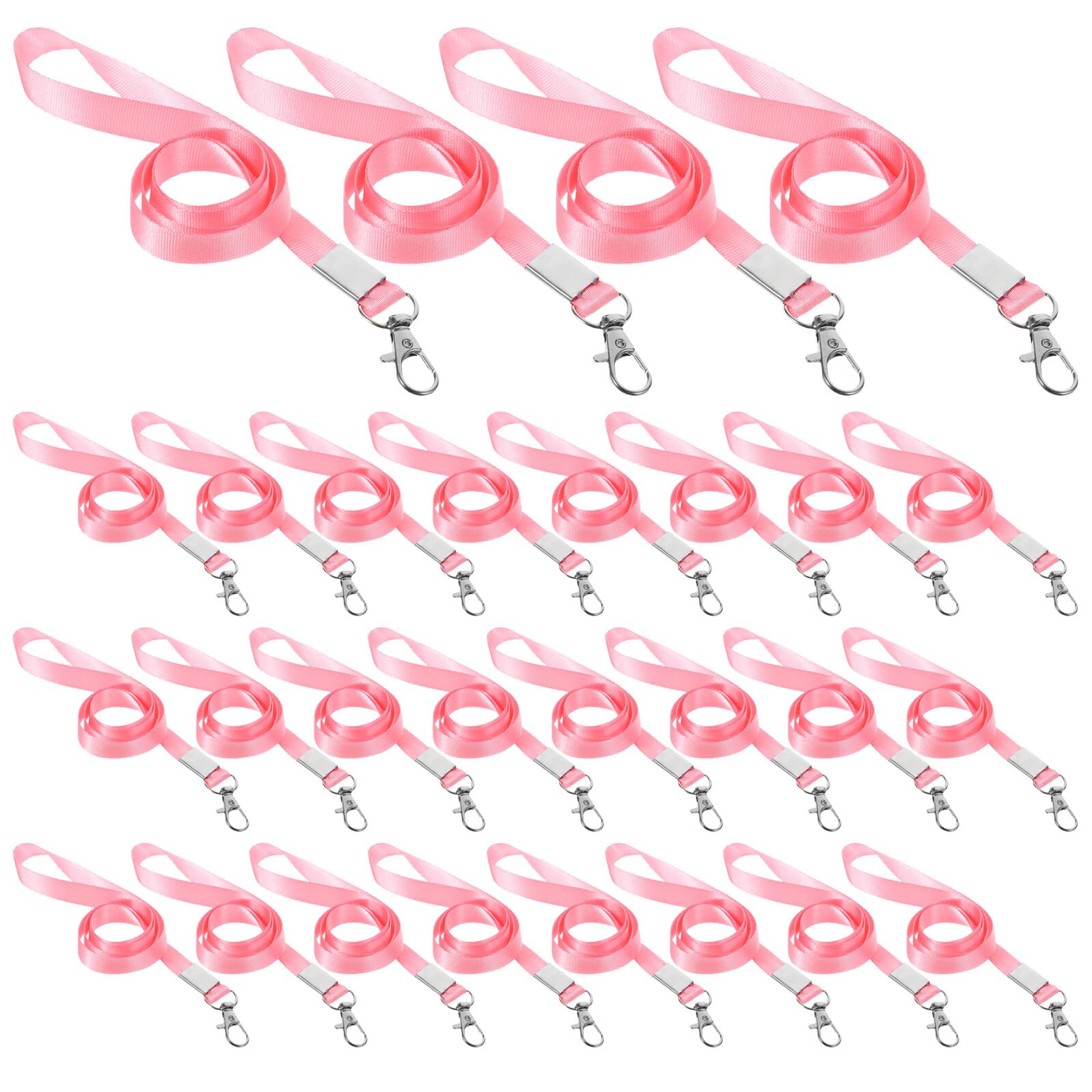 Lanières porte-badges en polyester rose avec clip métallique OSALADI - 8