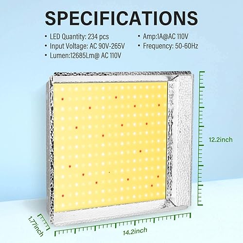 Miniatura 5 de iPower Luz LED de crecimiento 2025 de 600 W, lámpara de plantas de espectro completo similar al sol para invernadero hidropónico, siembra de