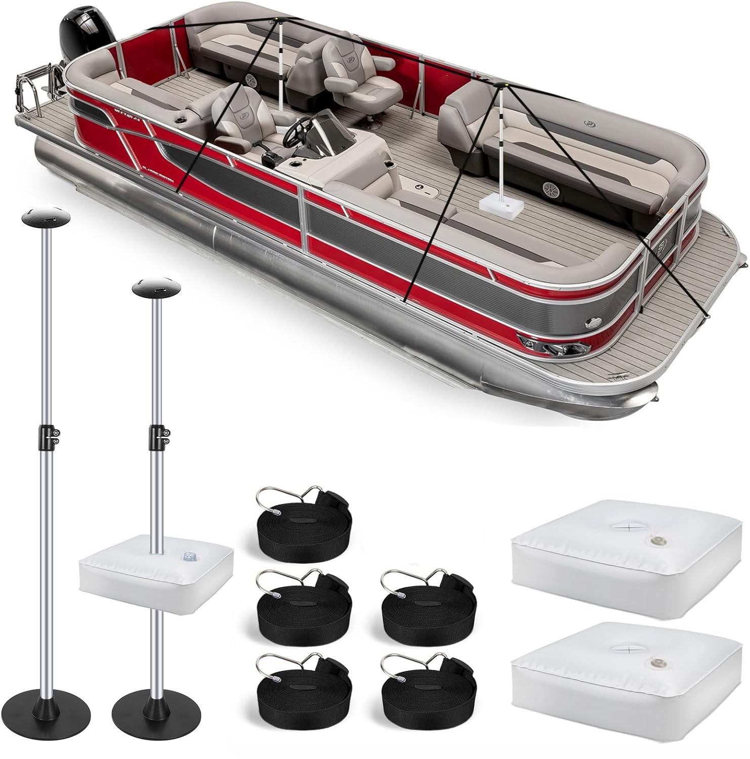 Hanured® Stützstangen für Pontonboot-Abdeckungen, Höhenverst