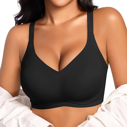 Push Up BH Damen Ohne Bügel BH Große Brüste Starker Halt Bügelloser Nahtloser Komfort BHS Seamless Soft Jelly Bra Bequemer Bustier Gepolstert Tshirt Bralette Ohne Buegel