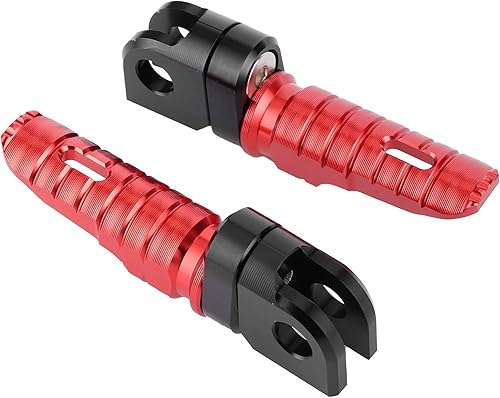 Par de estriberas delanteras de aleación de aluminio para Kawasaki Ninja Z125 PRO Z250SL Z400 Z900 (rojo) para estriberas delanteras, reposapiés de
