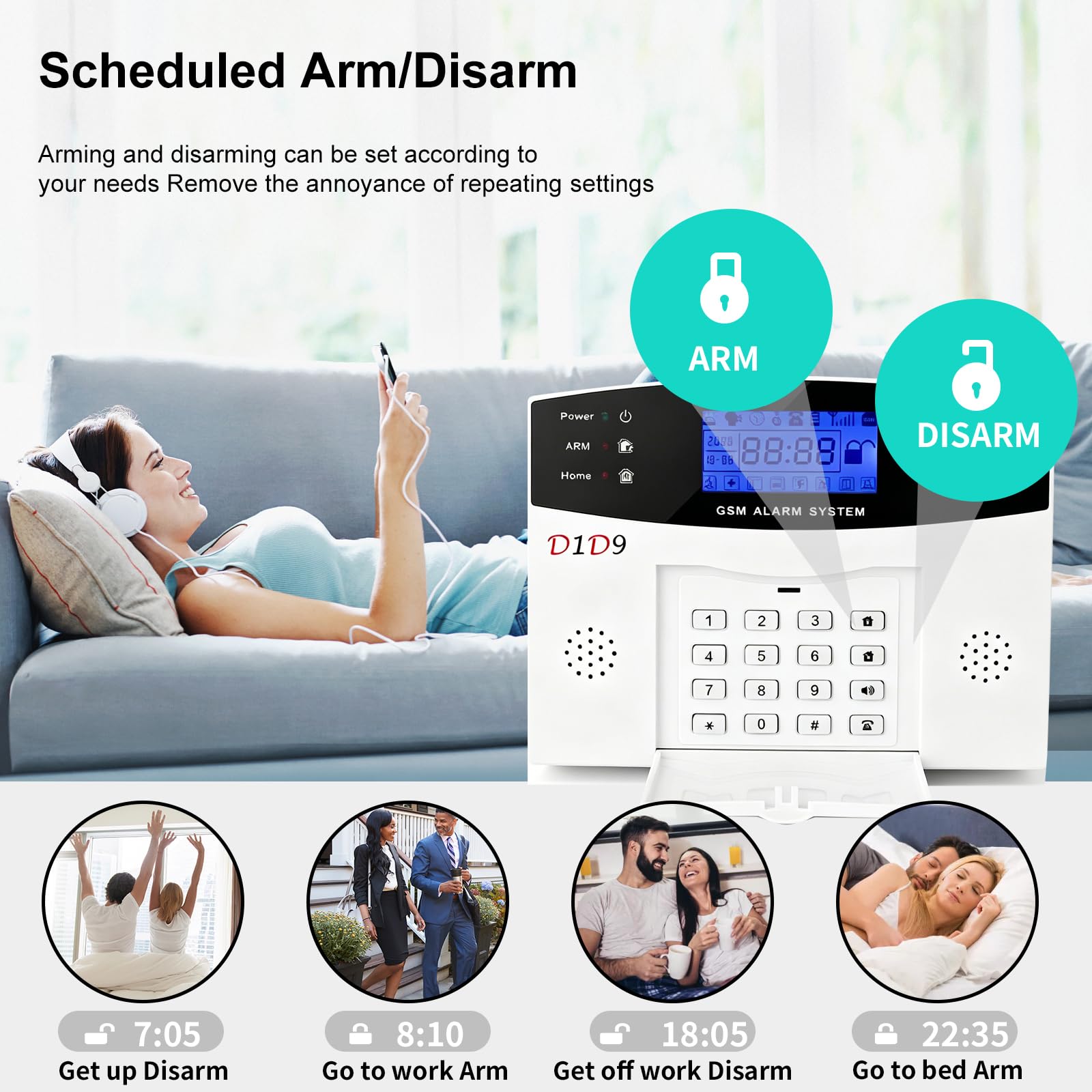 Sistema de alarma inalámbrico GSM para el hogar