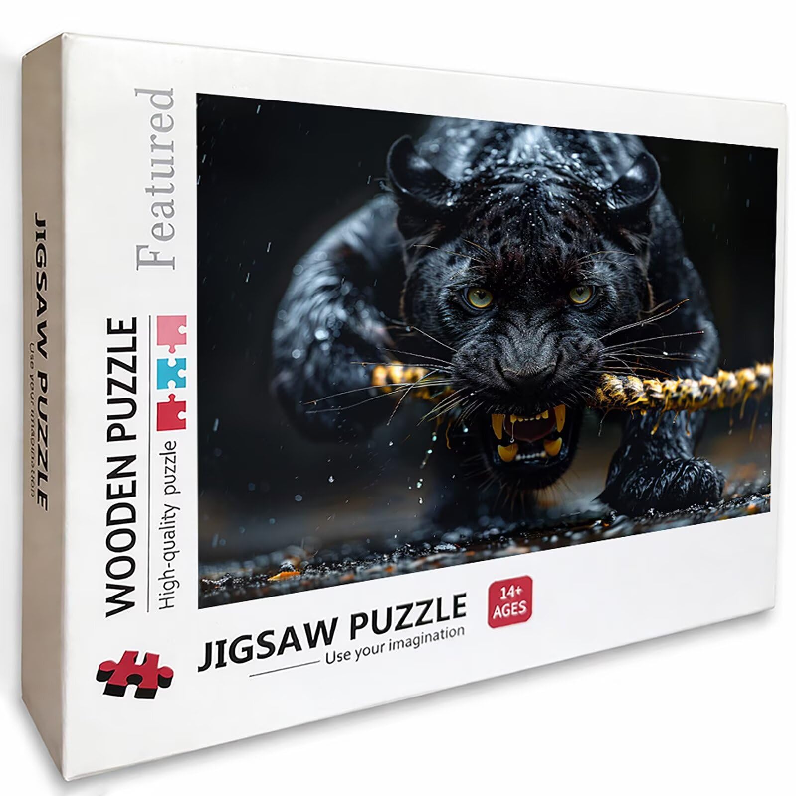 Animal Puzzle 3000 elementów dla dorosłych, drewniane puzzle z pudełkiem 122 x 81 cm, puzzle dla dorosłych o wysokiej trudności, DIY gra logiczna, kreatywne hobby, dekoracje, (Leopard) 2-2486