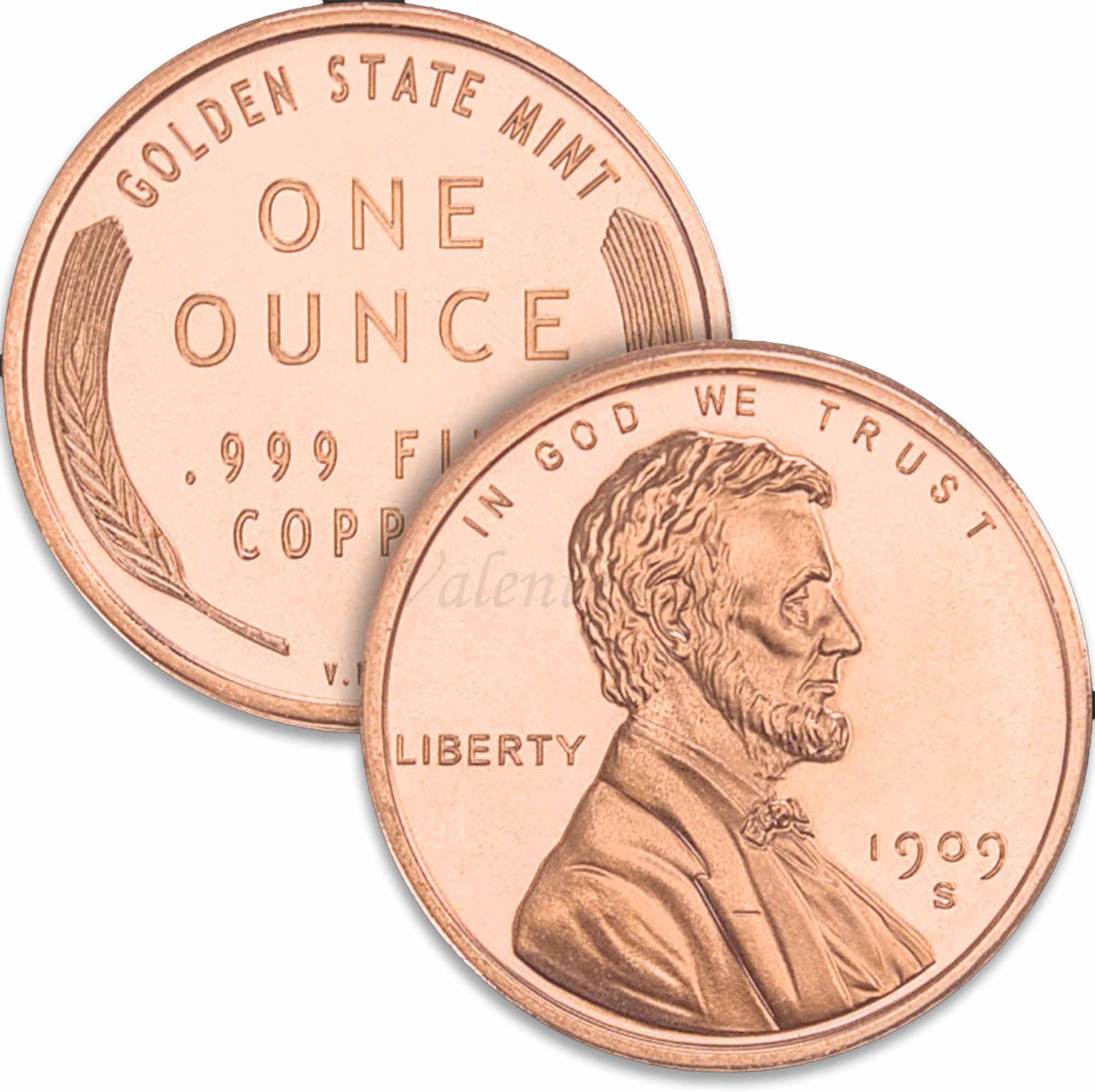 1 oz copper penny lwc copper round in protective flip