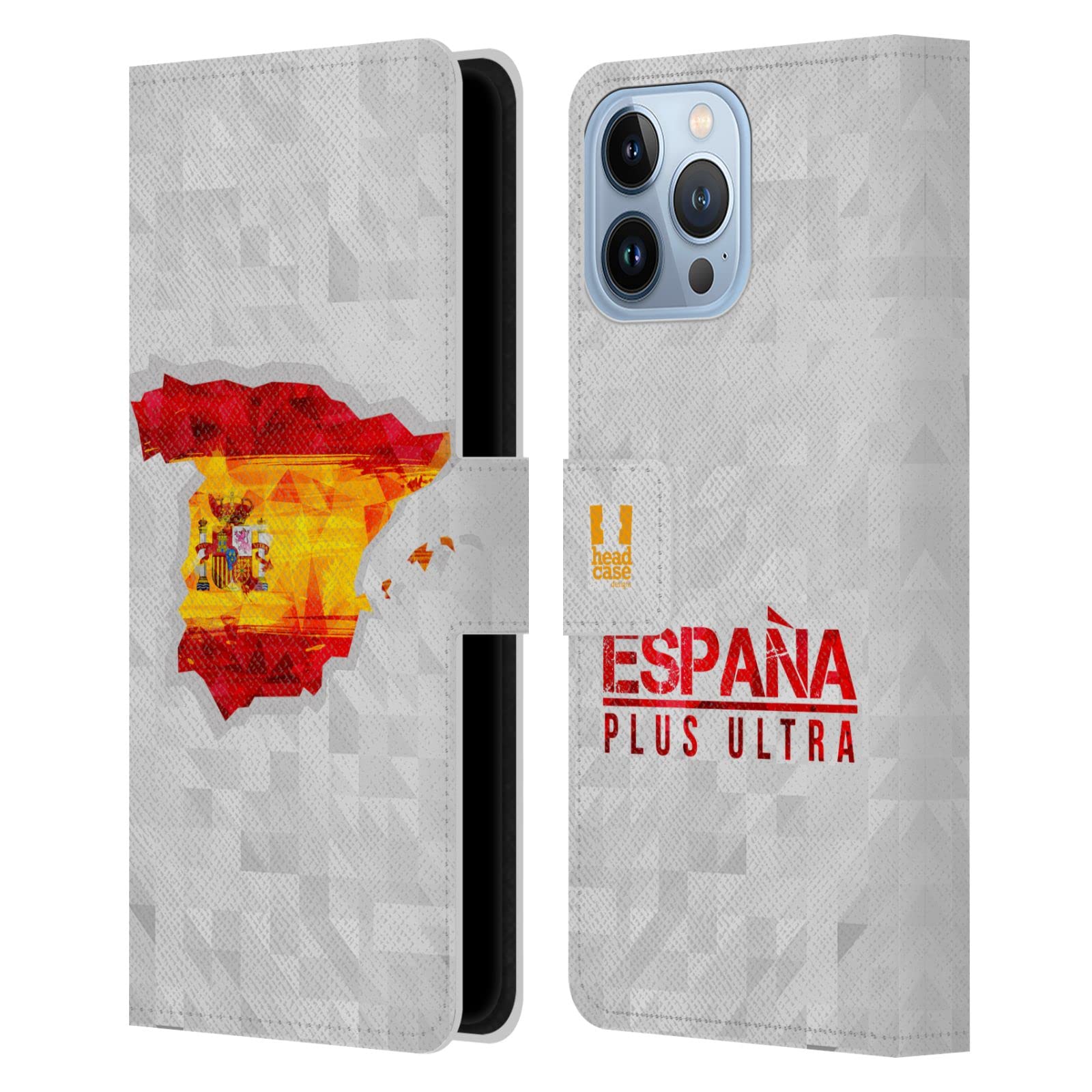 Funda cuero iPhone 13 Pro Max con tapa libro protectora mapas geométricos España 7