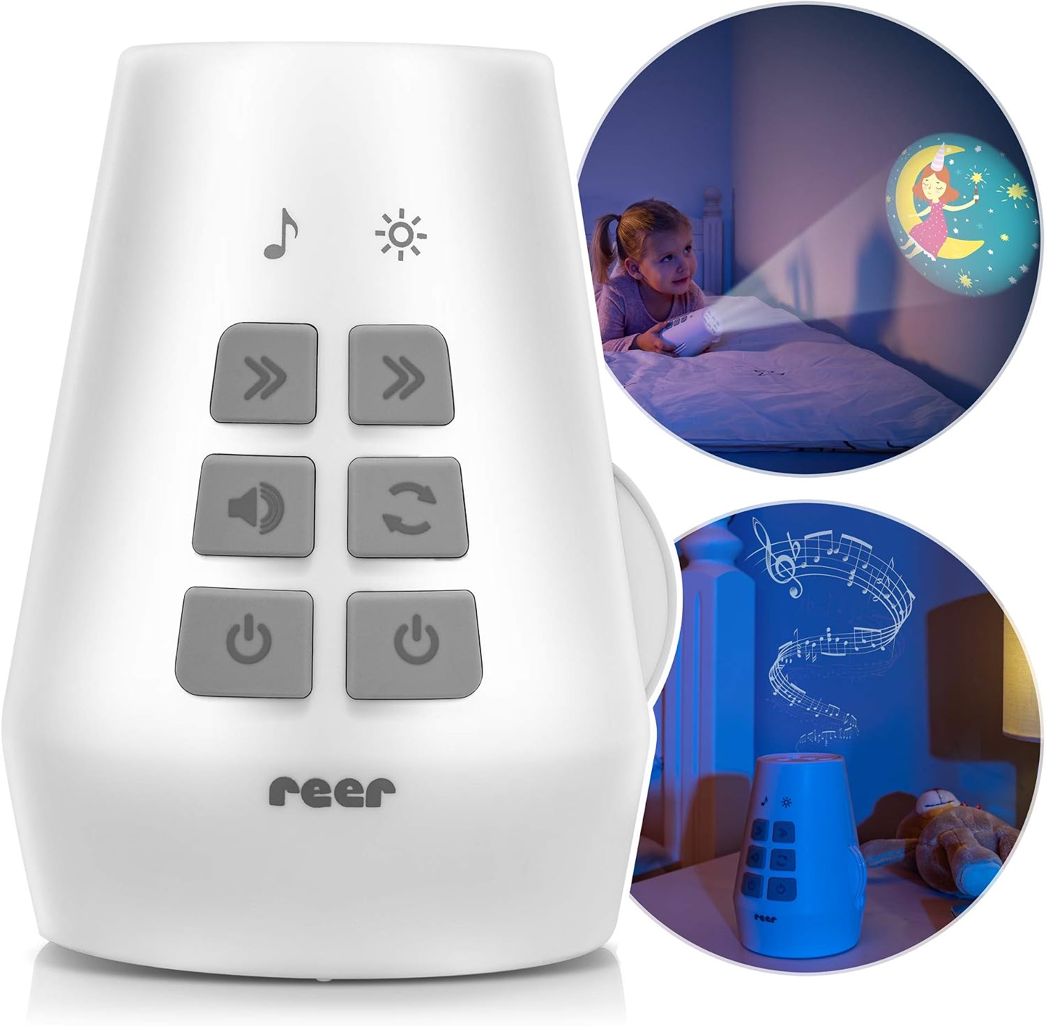 reer DreamBeam Night Light, 24 Different Pictures, Creates Dream Landscapes on Ceiling and Wall, White, 1 Stück (1er Pack) - Image 3