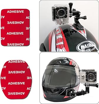 8 adet 3M Yapışkan Yapışkan Pedler GoPro için Kavisli Düz Kask Taban Montajı, Çift Taraflı Yapışkan Bantlar GoPro Hero 10, 9, 8, 7,6 için Yedek Kitler, Eylem Kamerası, Dashcams (Kavisli ve Düz Montaj Pedleri)