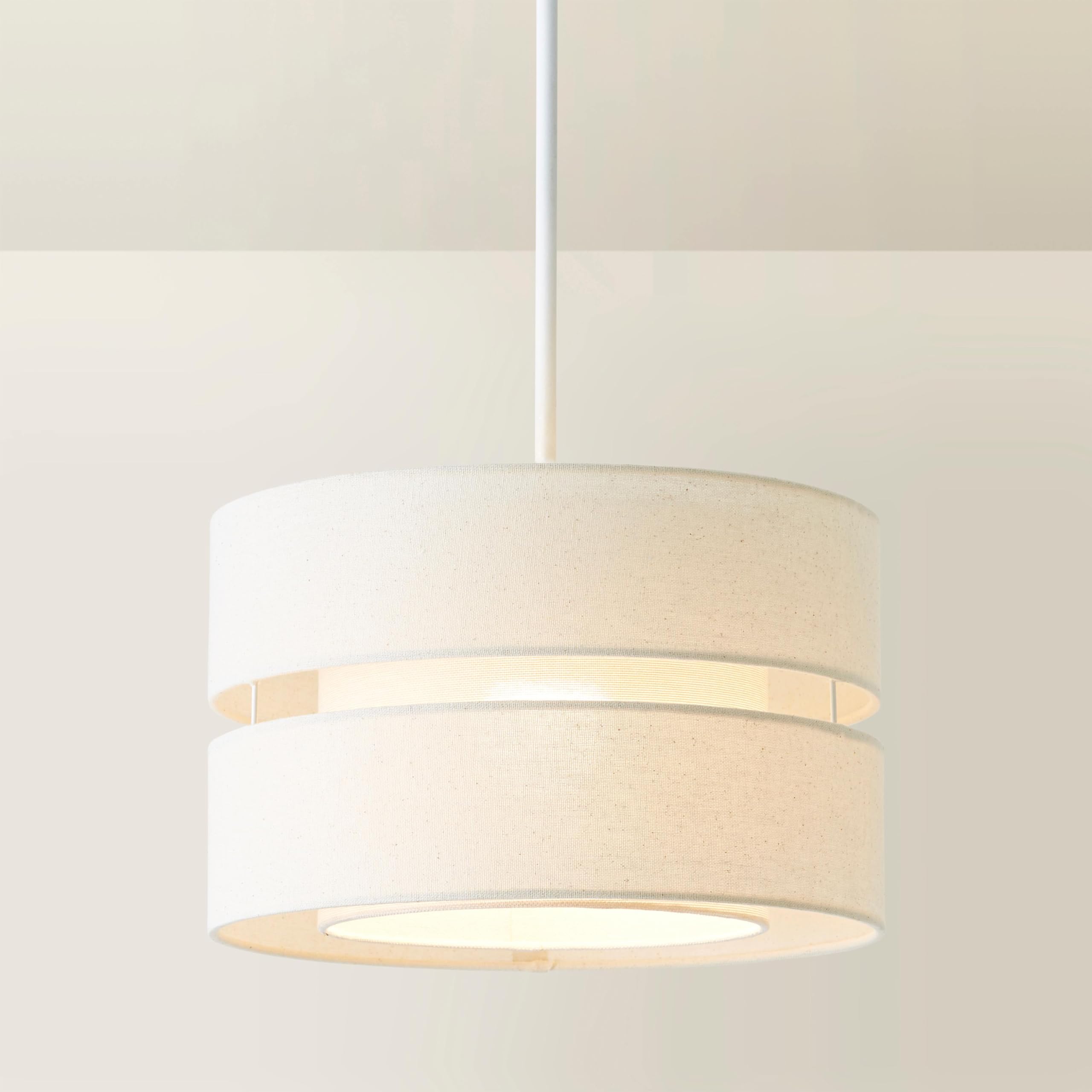 ValueLights | Sophia 2 Tier Natural Linen Drum Ceiling Lamp Shade | Ceiling Lights, Home Décor & Improvement Essential