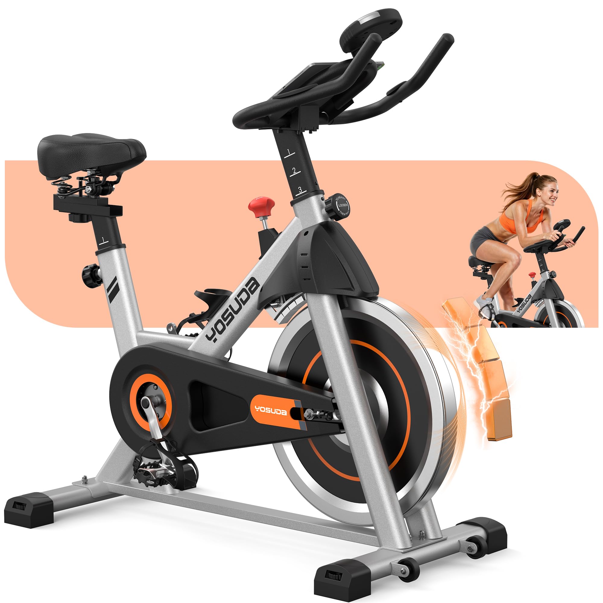 YOSUDA Exercise Bike, 2026 New Spin Bike with Adjustable Magnetic Resistance, Quiet Indoor Cycling Bike for Home Use, LCD & App, Tablet Holder, 80% Pre-Assembled, Stationary Bike