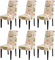 Vista 90 de JQinHome 6 fundas protectoras para sillas de comedor, de alta elasticidad, extraíbles y lavables, para el hogar, fiesta, hotel, ceremonia de boda