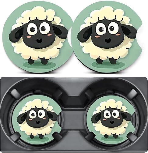 Miniatura 17 de 2 unidades de posavasos para portavasos de coche, posavasos para portavasos de coche con diseño de cereza, alfombrilla de goma antideslizante de