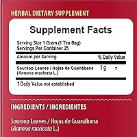 Vista 2 de Hanan Graviola Té de hierbas de hojas sueltas 1.4oz Hojas de guanábana 1.41 oz - Hojas De Guanabana Hierbas Natural, Annona Muricata Seca de Perú Te