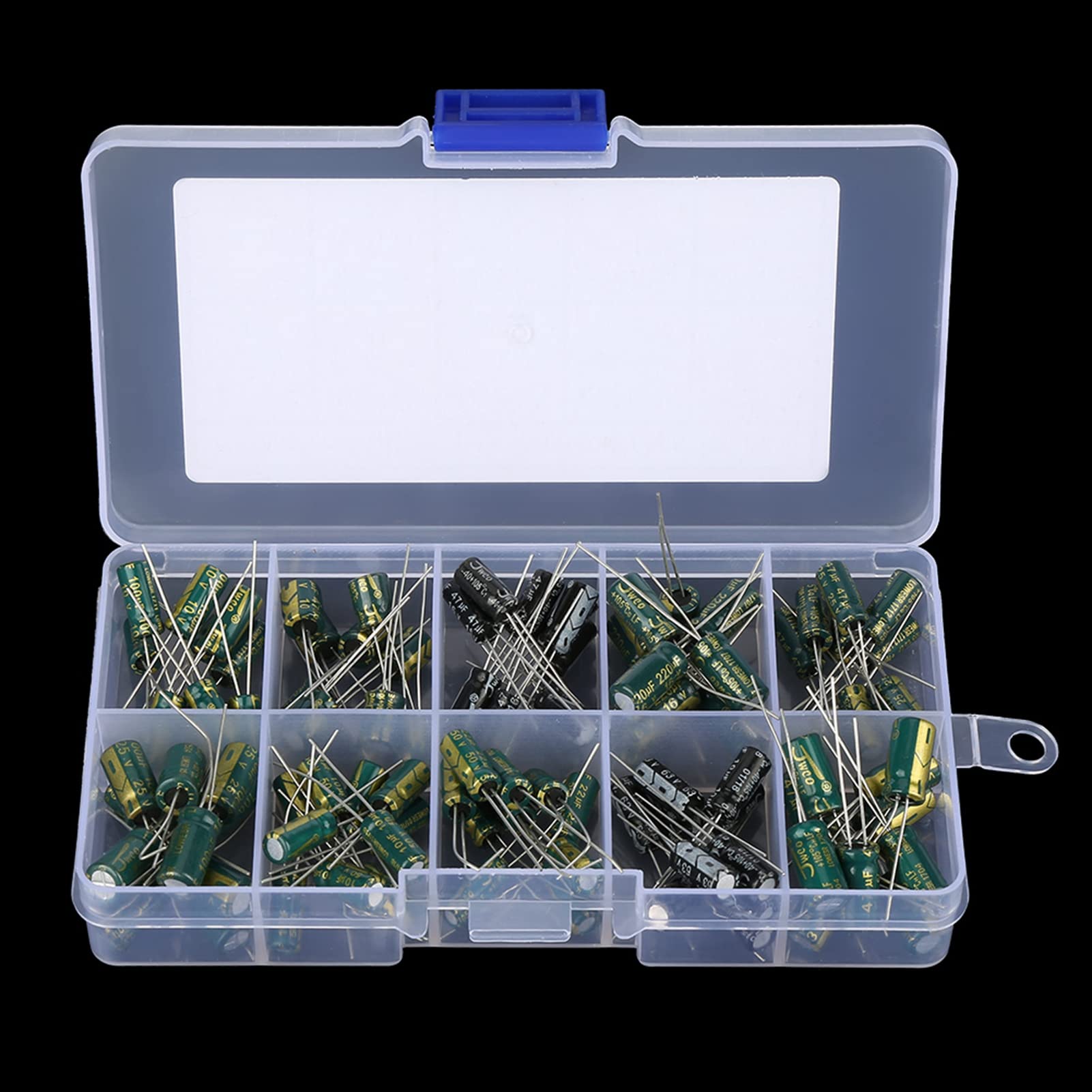 Kit 100 Condensatori Elettrolitici Per Audio - 10 Valori Diversi Da 10V A 63V, Per Circuiti DIY - Foto 3