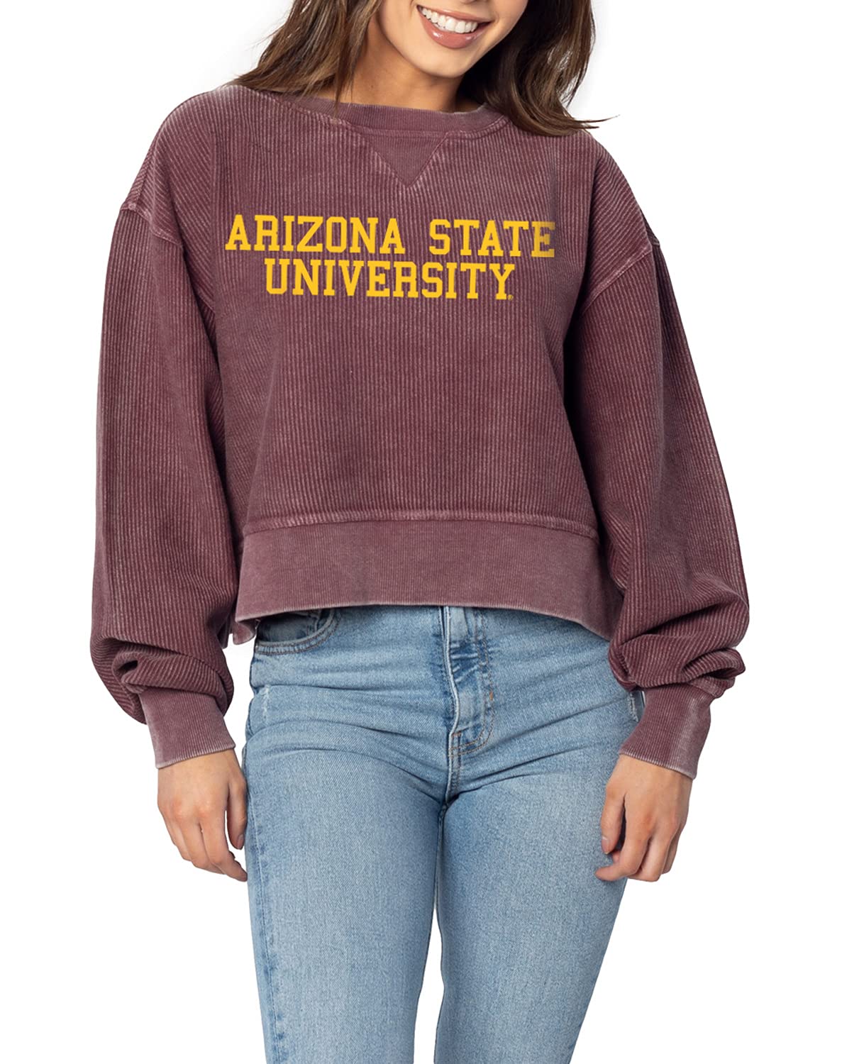 chicka-d NCAA womens Corded Boxy Pullover