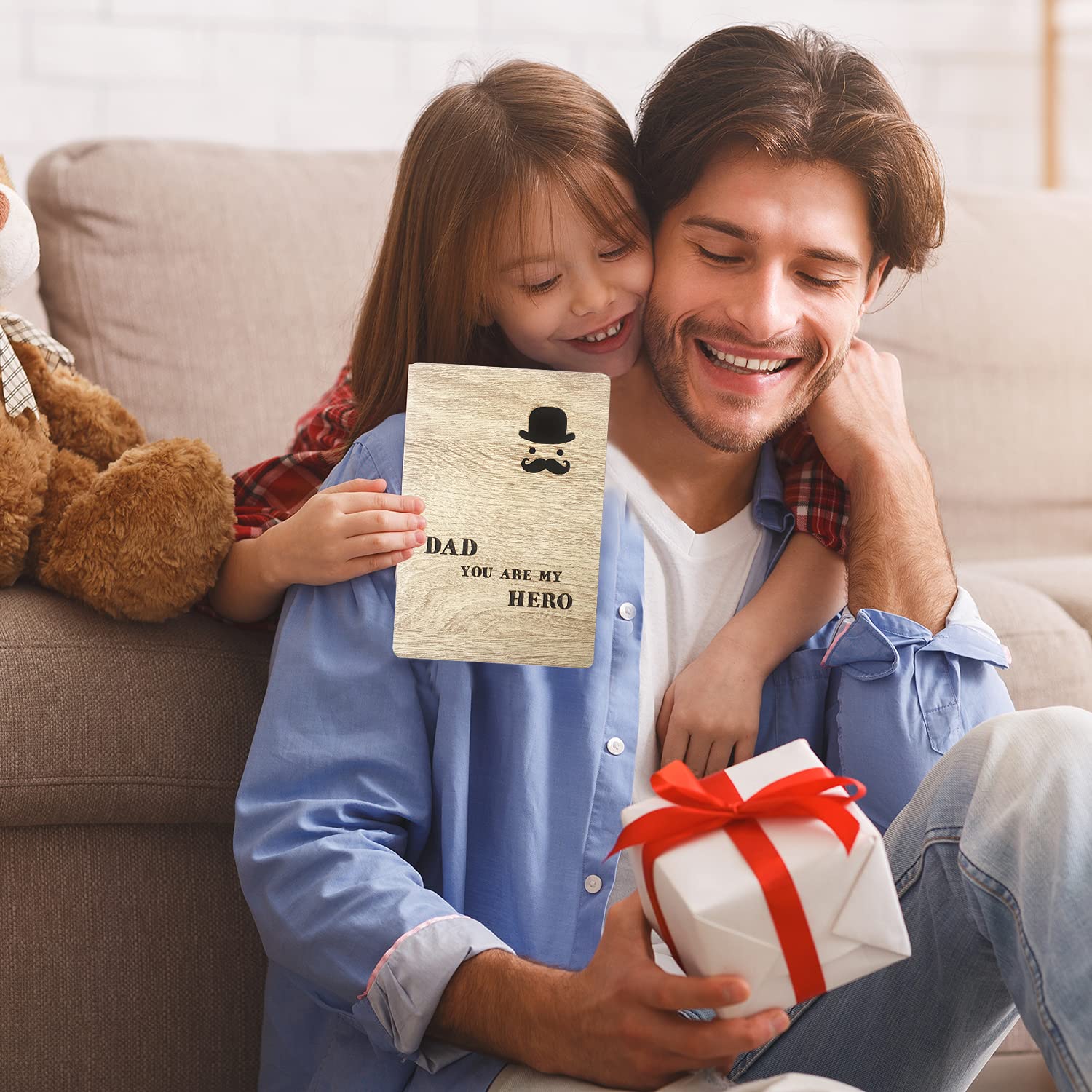 Holz-Geschenkkarte Für Väter – Personalisierbare Postkarte Zu Vatertag, Weihnachten & Geburtstag (15,2x10,2 Cm)