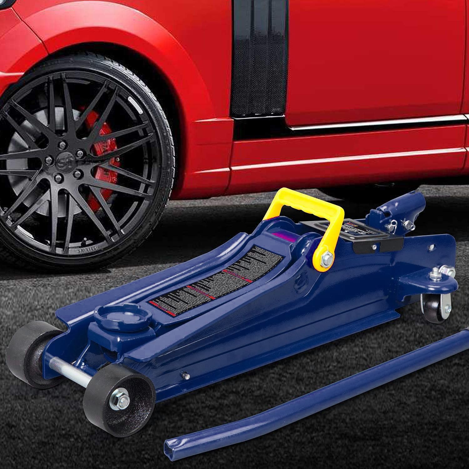 Big RED 2.5 Ton (5,000 lb) Low Profile Hydraulic Trolly Jack, Blue, AT825051UR