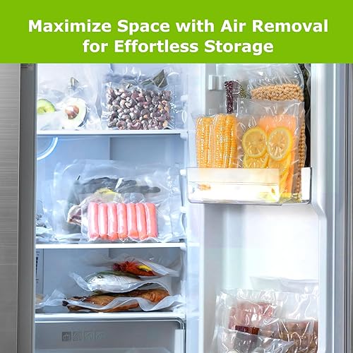 Miniatura 8 de Bonsenkitchen 3 rollos de 11 pulgadas x 16 pies + 3 rollos de 8 x 16 pies bolsas selladoras al vacío para alimentos con una caja de color, fácil de