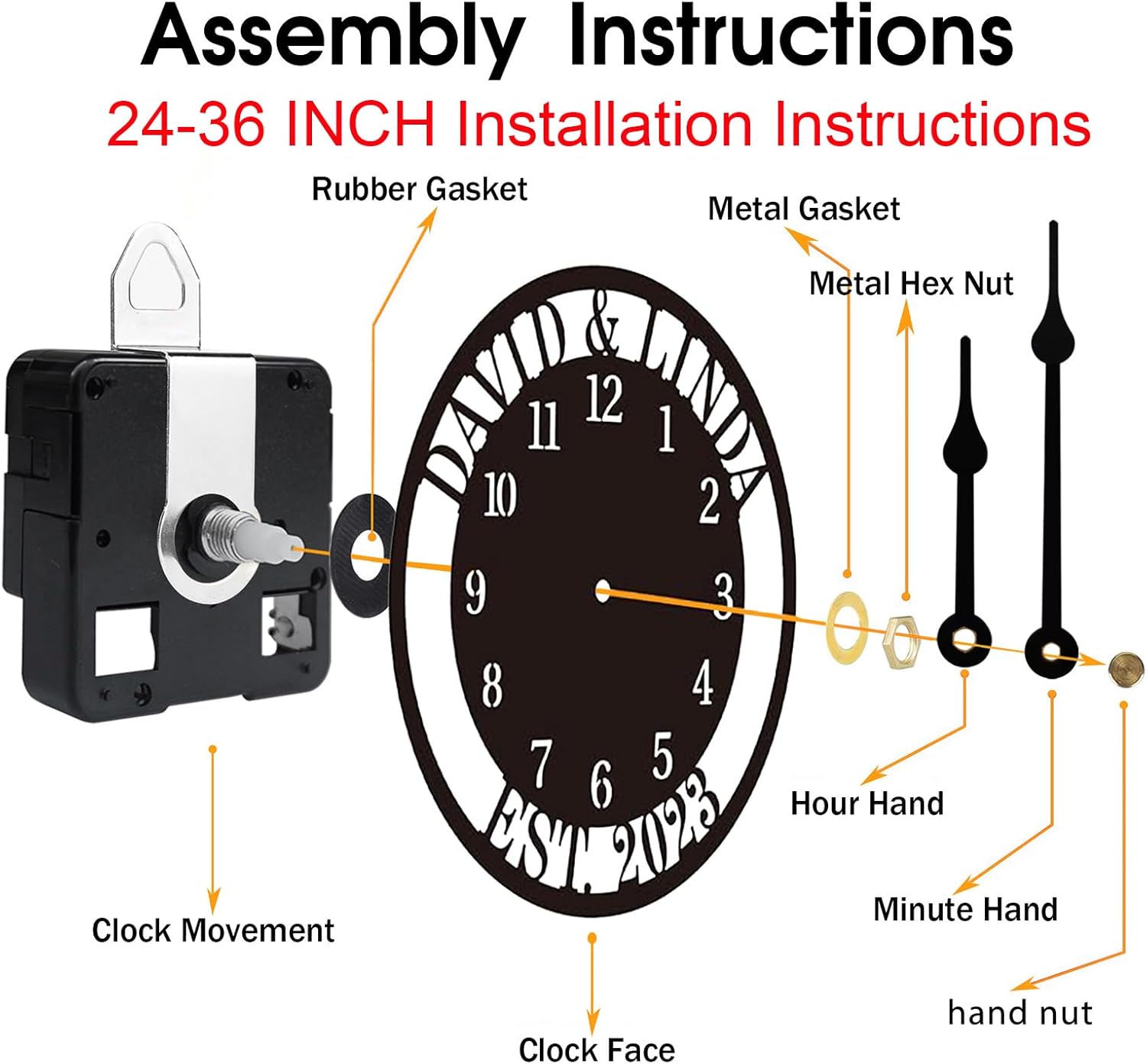 Personalized Metal Wall Clock with Tree of Life Design, Custom Family Name Clock, Decorative Steel Wall Art, Housewarming Gift, Living Room Bedroom Kitchen Home Decor