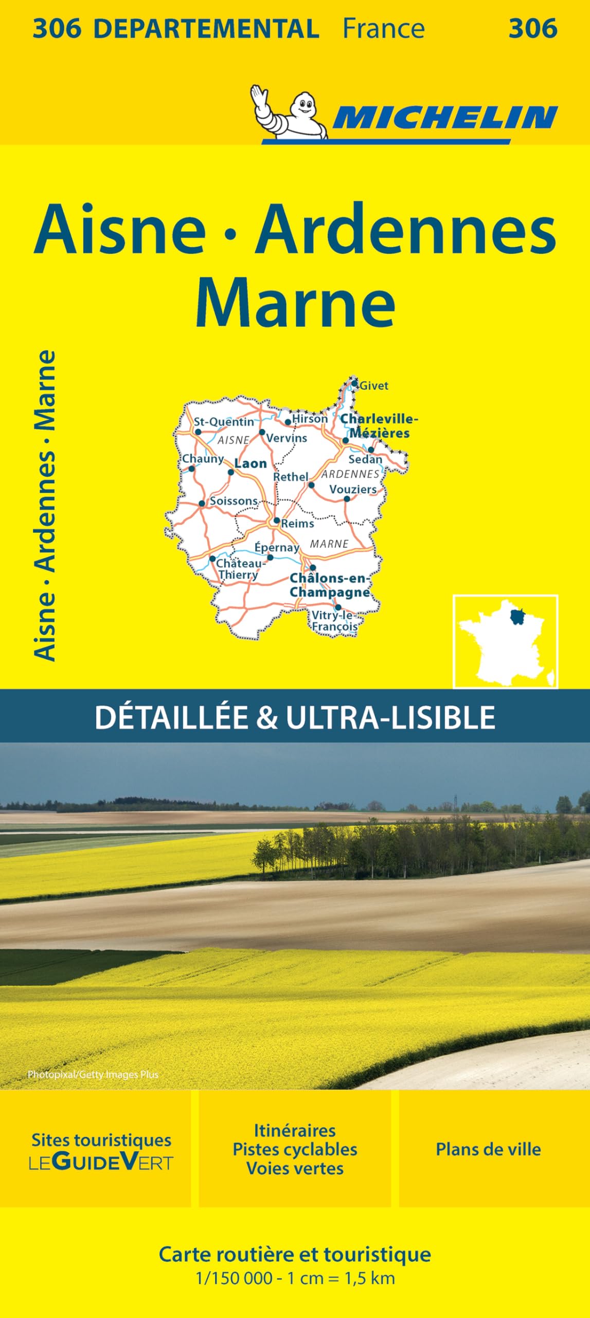 Michelin Ardennen - Nördliche Champagne Local Map 1:150 000