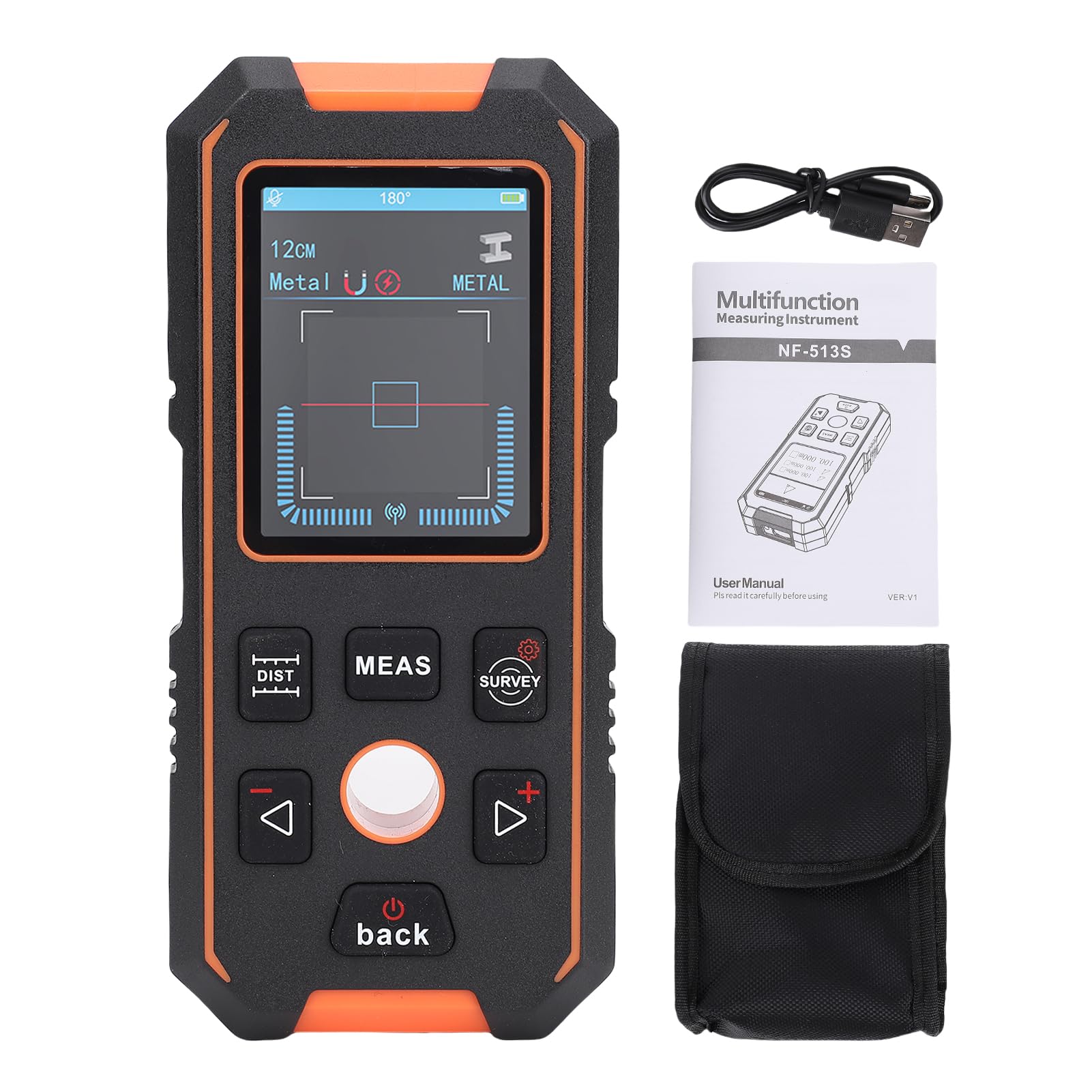 Socobeta Escáner de Pared con Medidor de Distancia y Detector de Cables de CA de Nivel Digital para Paredes Buscador de Vigas para Cables Vivos de Metal y Madera