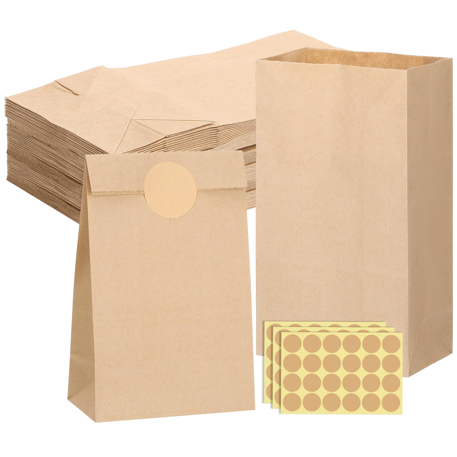woric Pack of 50 Brown Paper Bags, 22 x 12 x 7 cm, Kraft Paper Bags, Gift Bags, Small DIY Bags for Filling for Wedding, Candy Bar, Children's Birthday, Advent Calendar, Christmas-image-37