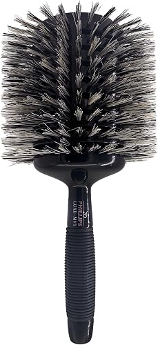 Phillips Brush Luxe Monster Vent 1 Professional Hair Brush (5” Diameter Barrel) – Black & Rose Gold Vented Hairbrush with Nylon Reinforced Boar Hair Bristles, Ergonomic Rubber Grip