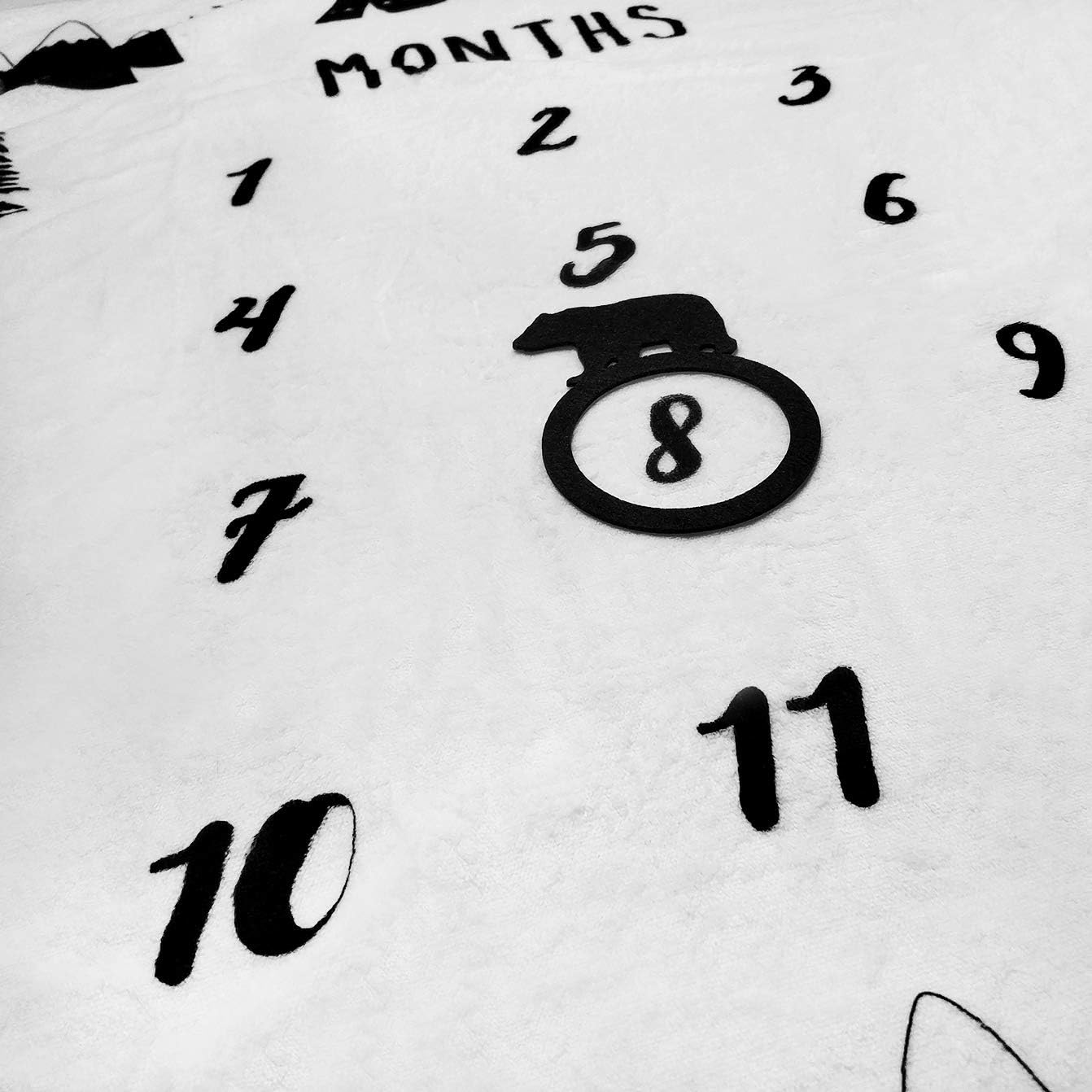 Baby Monthly Milestone Blanket Boy - Bear Newborn Month Blanket Unisex Neutral Personalized Shower Gift Woodland Nursery Decor Photography Background Prop with Frame Large 51''x40'' - Image 5