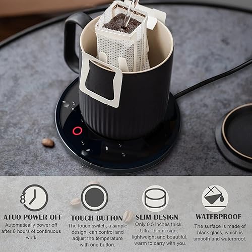 Miniatura 2 de Midgod Calentador de taza de café, calentador de café eléctrico para escritorio con apagado automático, calentador de tazas para café y té,