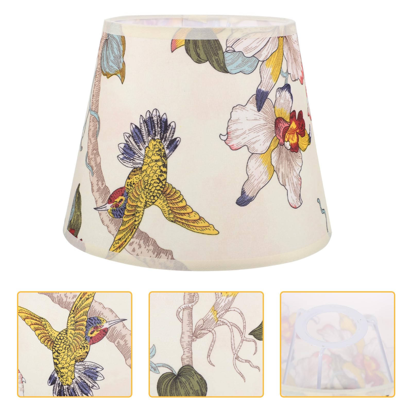 Stofflampenschirm mit Blumenmuster für E27, Tischlampe, Klassisch